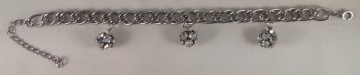 Armband schakel met strass balletjes