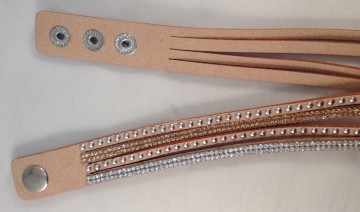 Lederen wikkel strass