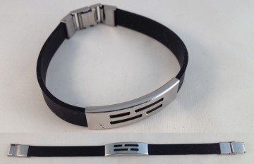 Armband rubber met RVS