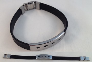 Armband rubber met RVS