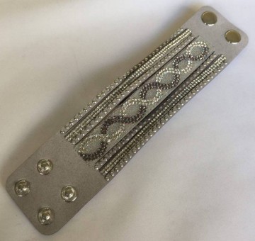 Lederen armband met strass