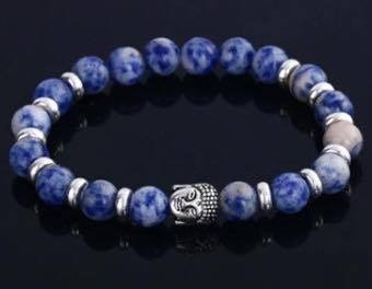 Buddha armband blauw