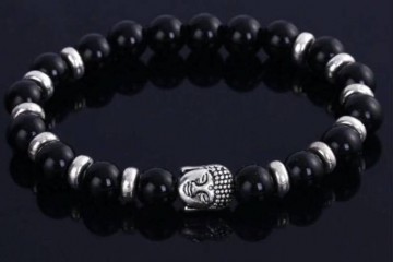 Buddha armband zwart