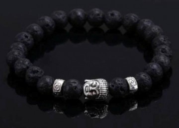 Buddha armband zwart