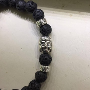 Buddha armband zwart