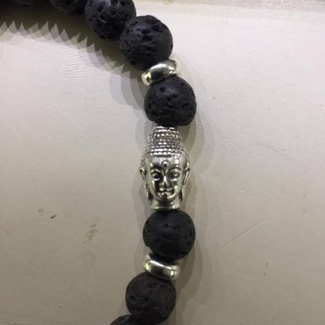 Buddha armband zwart