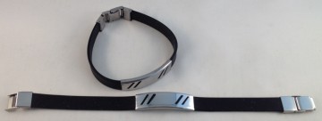 Armband rubber met RVS