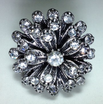 Ring bloem met strass