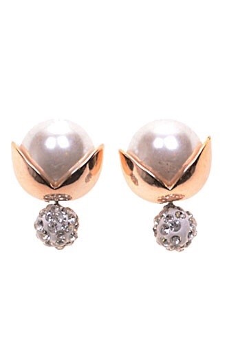 Double Dot goudkleur-parel/wit