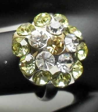 Ring met strass geel