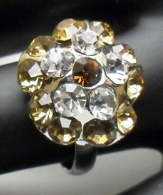Ring met strass bruin