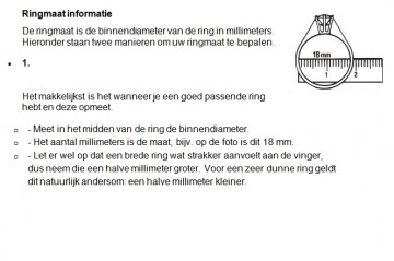 Ringmaat informatie